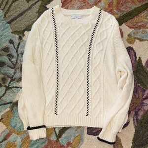 Women’s La Ligne x Target Ivory Cable Knit Sweater